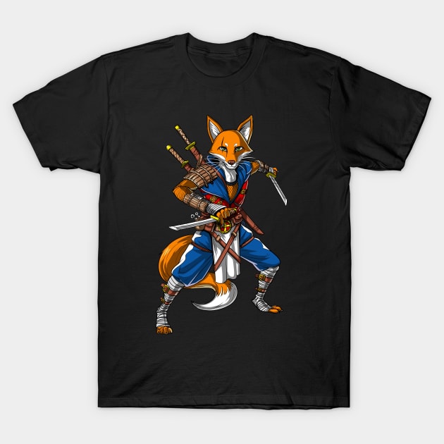 Fox Ninja Samurai T-Shirt by underheaven